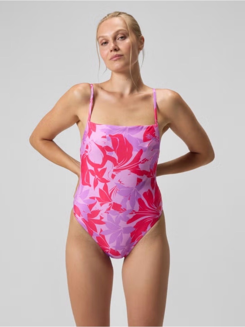 Speedo Printed Adjustable Thin Strap One Piece Bathing Suit Swim Size 8 Medium